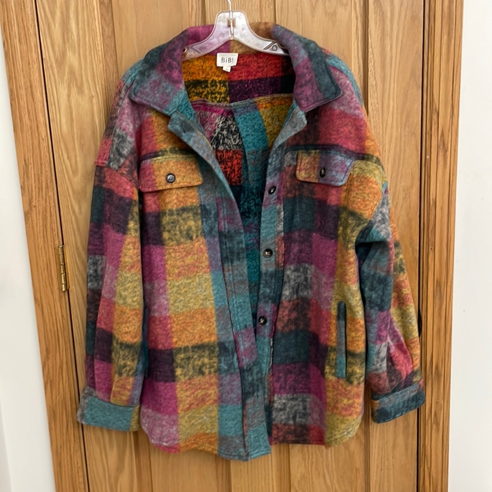 Warm, fuzzy never worn flannel shacket!